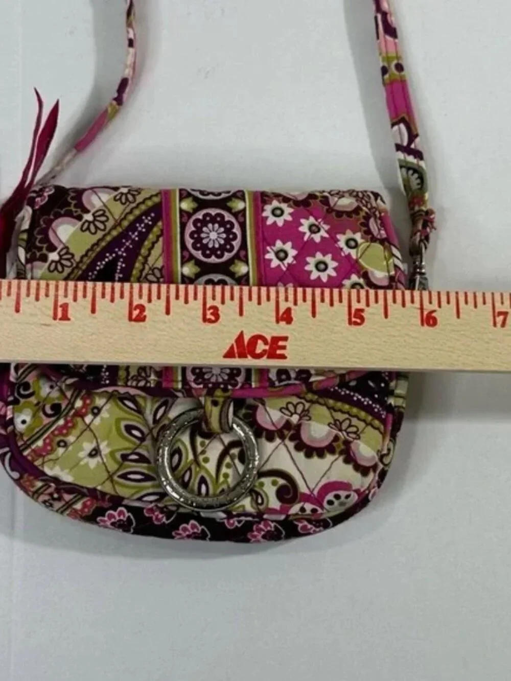 Vera Bradley Pink and Purple Crossbody Bag with Floral Elegance